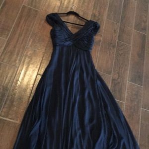 Carmen Marc Valvo collection navy ballgown
